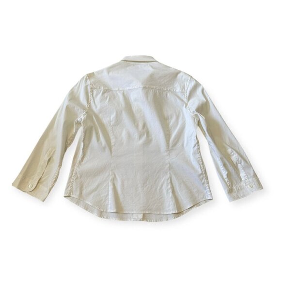 Prada White Stretch Cotton Button Down Shirt, size Italian 44/10 US, - Picture 4 of 15